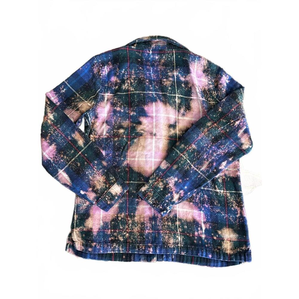 Upcycled and Distressed Button-Up Flannel Shirt | Size XS | OOAK - Picture 5 of 6